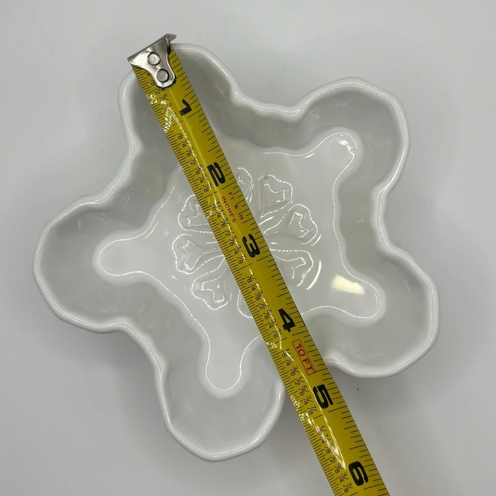 Threshold Target White Snowflake Dish Ramekin Winter Stoneware